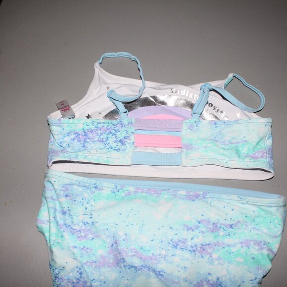 Multi Color Reversibile 2 Pcs Justice Bikini Swimsuit Size 16 - Picture 13 of 16